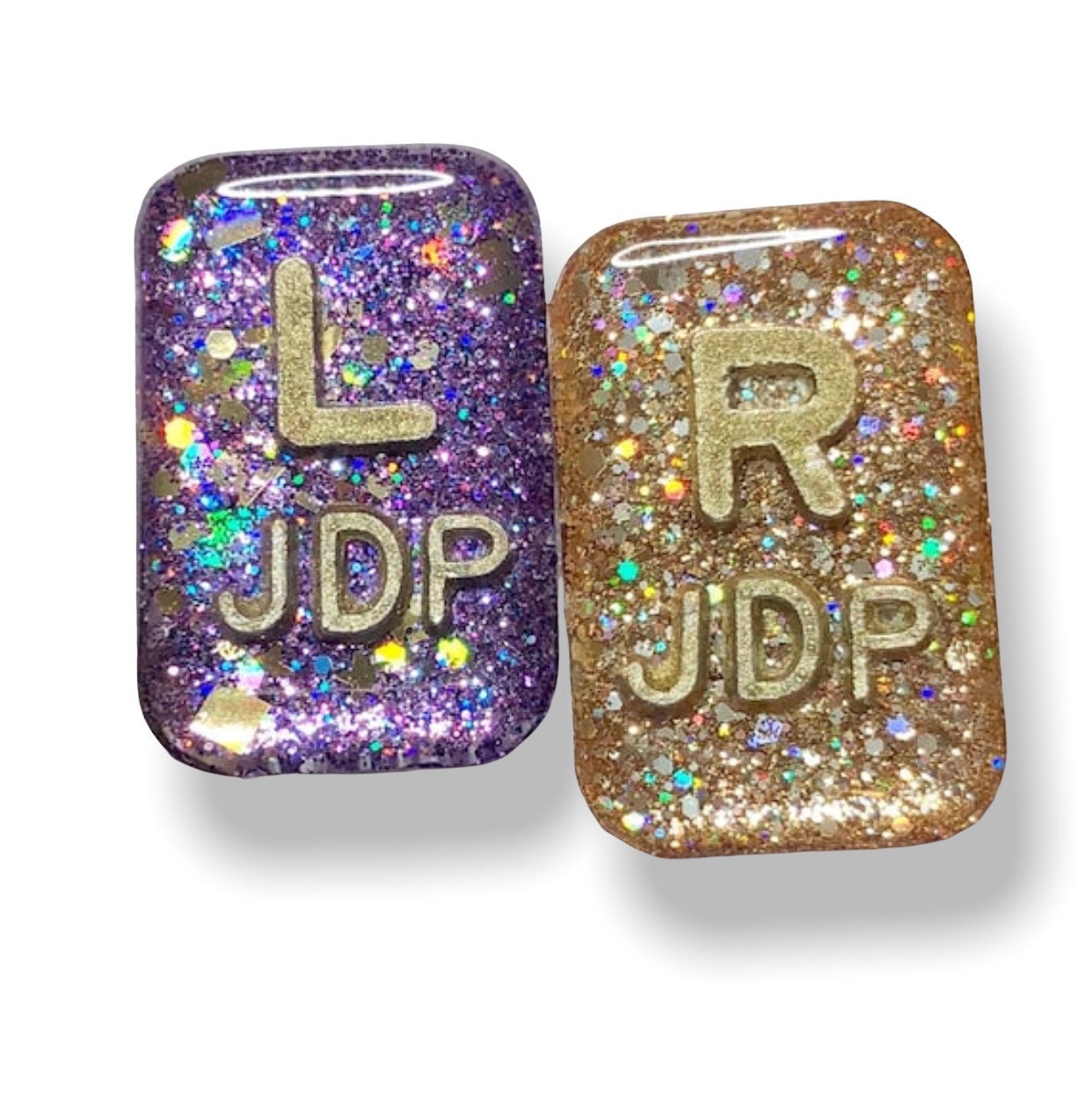 Xray Markers Rectangles Gold and Purple Customized with Gold Initials