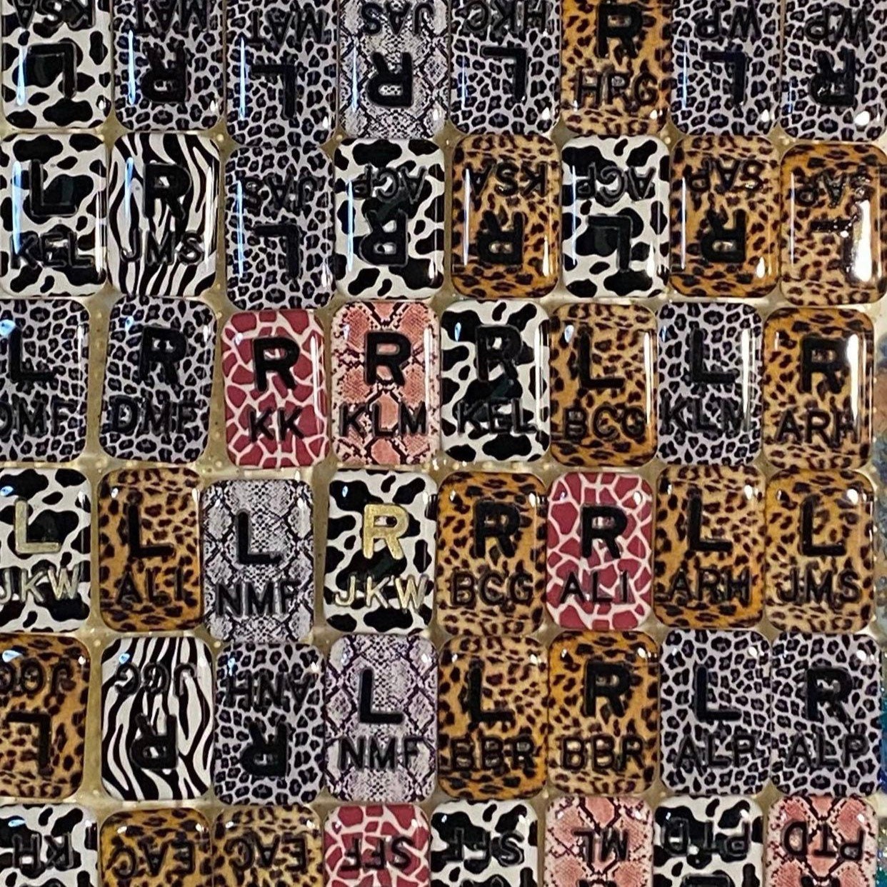 Xray Markers Animal Print Customized with Black Lead Initials