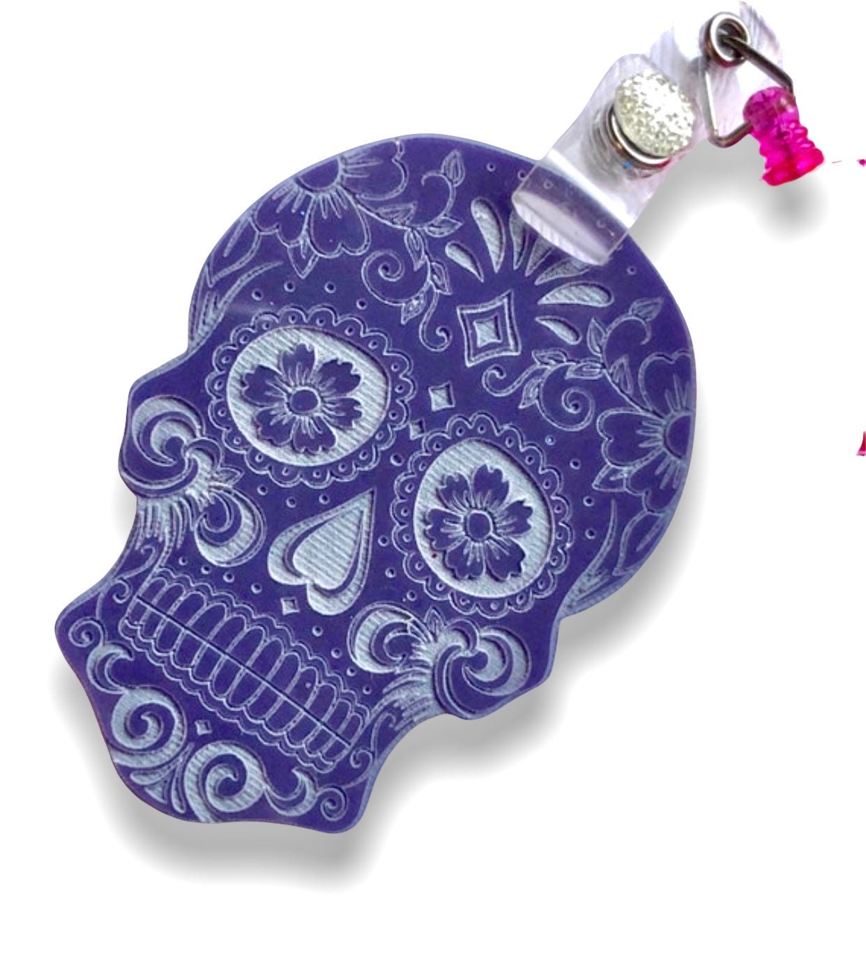 RadPad Etched Acrylic Sugar Skull for Holding Xray Markers