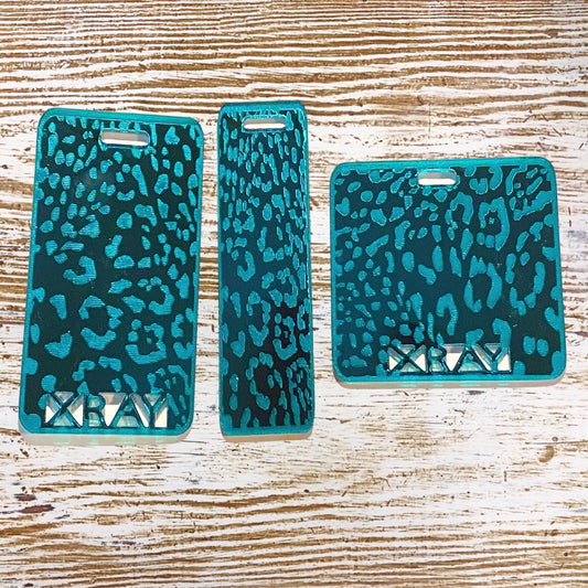 Rad Pad Leopard Teal for Holding Xray Markers