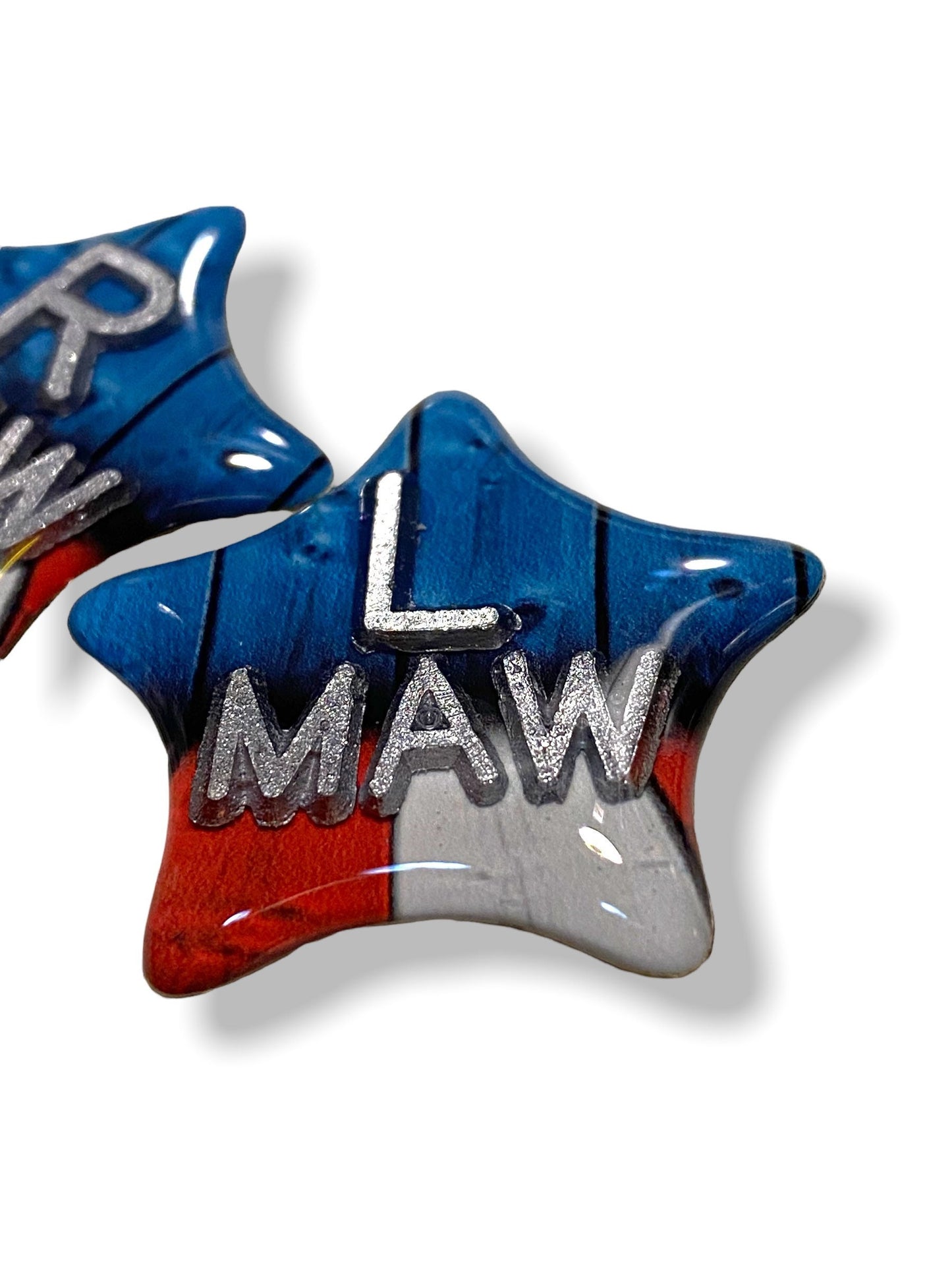 Red White and Blue American Star Xray Markers Customized with Initials