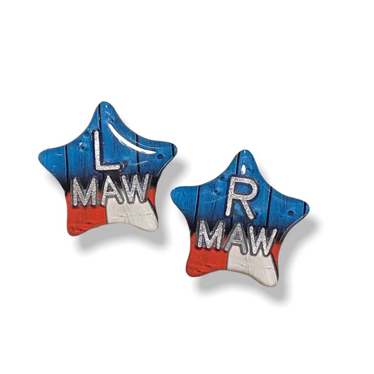 Red White and Blue American Star Xray Markers Customized with Initials