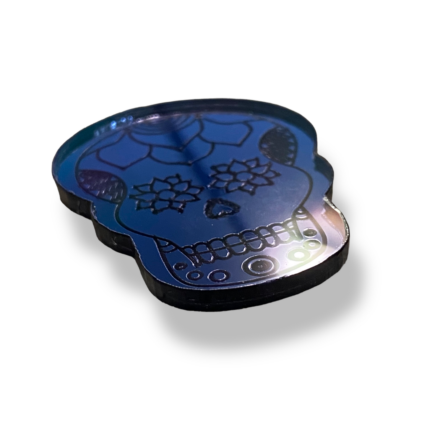Sugar Skull Mirrored Xray Markers Customized with Initials Teal -Purple