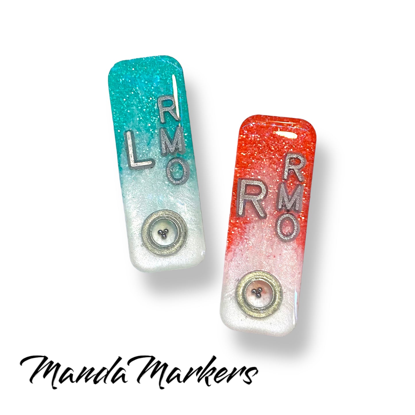 Strawberries and Mint Cream BB Mitchell Xray Markers  Customized with Lead Initials